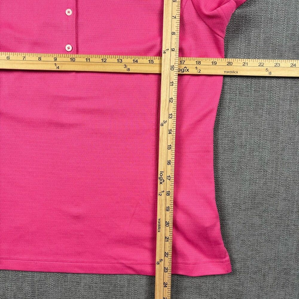 Adidas Golf Pink Performance Polo Shirt Women L Short Sleeve Athletic Golf Top - Picture 9 of 9